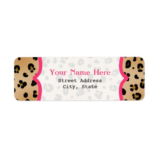 Leopard Print Fancy retour adreslabel Etiket (Voorkant)