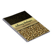 Leopard Print, Faux Gold gepersonaliseerd Notitieb Notitieboek (Rechterzijde)