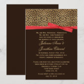 Leopard Print FAUX Red Ribbon Post Wedding Kaart (Voorkant / Achterkant)