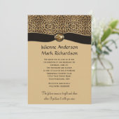 Leopard Print FAUX Ribbon Jewel Weddenschap Kaart (Staand voorkant)