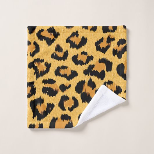 Leopard Print Faux, Wilde Style Safari Patroon Bad Handdoek (Wasdoekje)