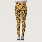 Leopard Print Faux, Wilde Style Safari Patroon Leggings (Voorkant)