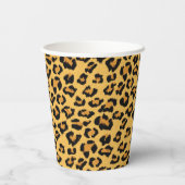 Leopard Print Faux, Wilde Style Safari Patroon Papieren Bekers (Achterkant)