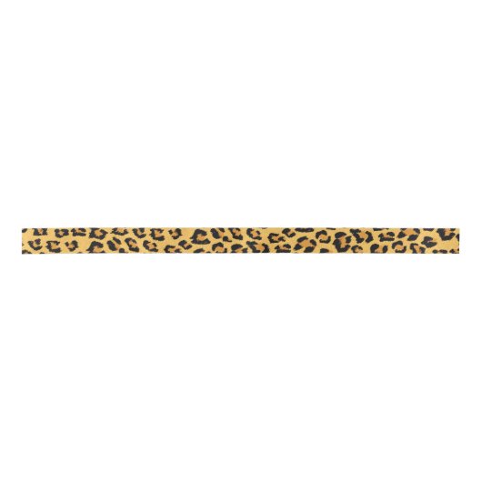 Leopard Print Faux, Wilde Style Safari Patroon Satijnen Lint (Voorkant)