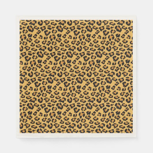 Leopard Print Faux, Wilde Style Safari Patroon Servet (Voorkant)