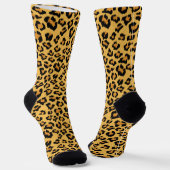 Leopard Print Faux, Wilde Style Safari Patroon Sokken (Gebogen)