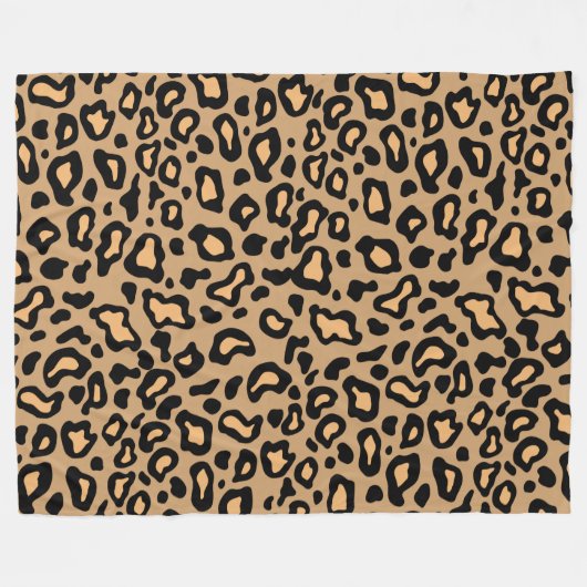 Leopard Print Fleece Blanket Deken (Voorkant (Horizontaal))