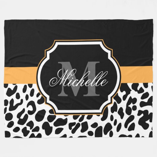 Leopard Print Fleece Deken (Voorkant (Horizontaal))