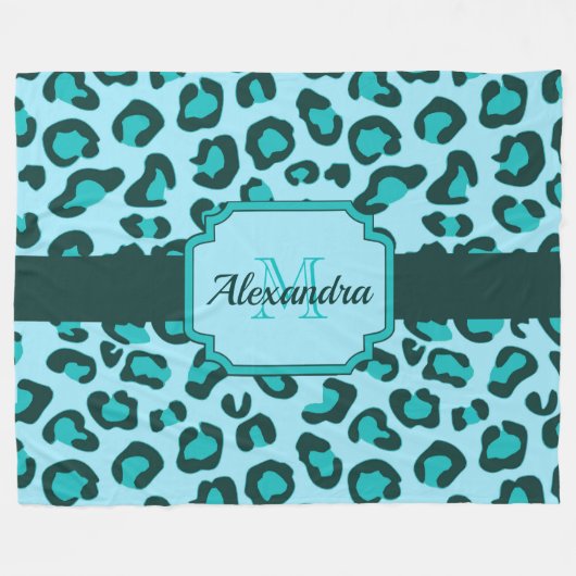 Leopard Print Fleece Deken (Voorkant (Horizontaal))