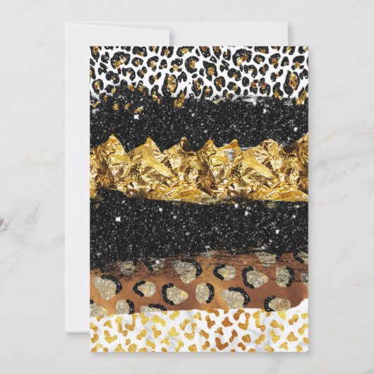 Leopard Print Forty AF Gold Glitter 40e verjaardag Kaart (Achterkant)