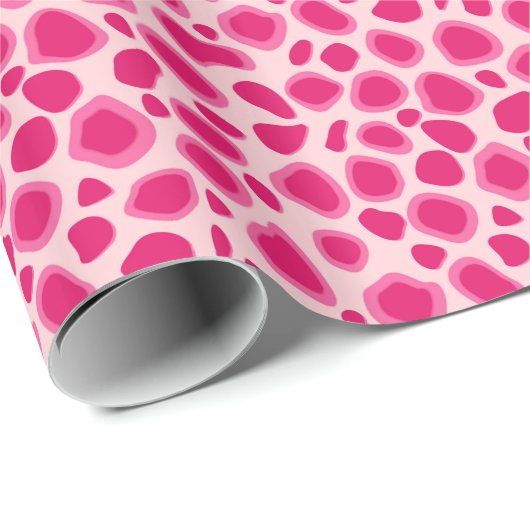 Leopard Print - Fuchsia and light roze Cadeaupapier (Rol Hoek)