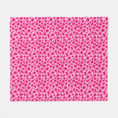 Leopard Print - Fuchsia and light roze Fleece Deken (Voorkant (Horizontaal))