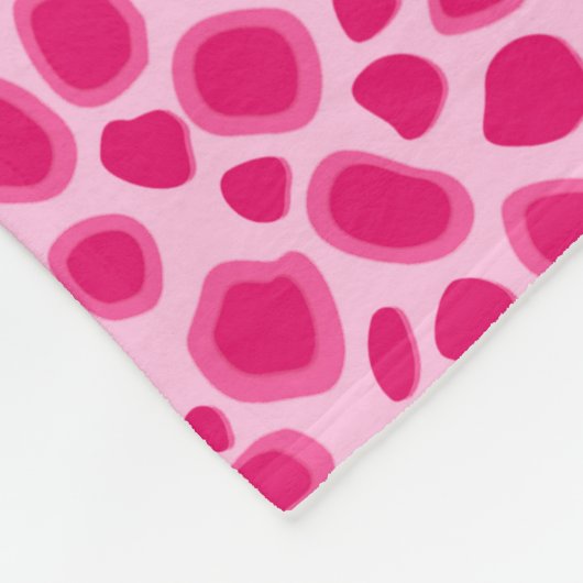 Leopard Print - Fuchsia and light roze Fleece Deken (Hoek)