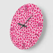 Leopard Print - Fuchsia and light roze Grote Klok (Hoek)