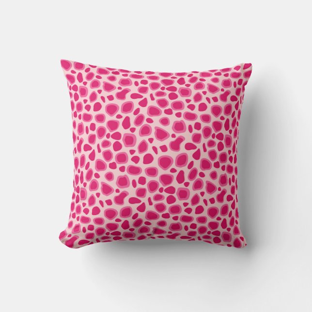 Leopard Print - Fuchsia and light roze Kussen (Voorkant)