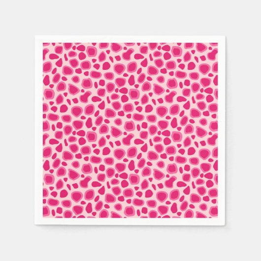 Leopard Print - Fuchsia and light roze Servetten (Voorkant)