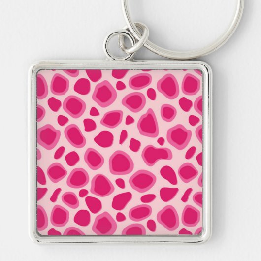 Leopard Print - Fuchsia and light roze Sleutelhanger (Voorkant)
