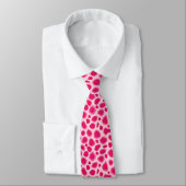 Leopard Print - Fuchsia and light roze Stropdas (Gebonden)