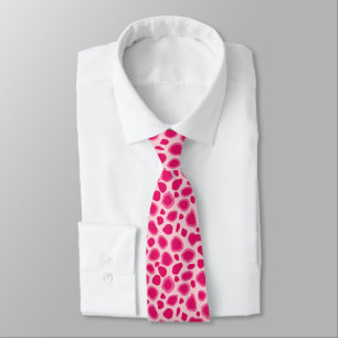 Leopard Print - Fuchsia and light roze Stropdas