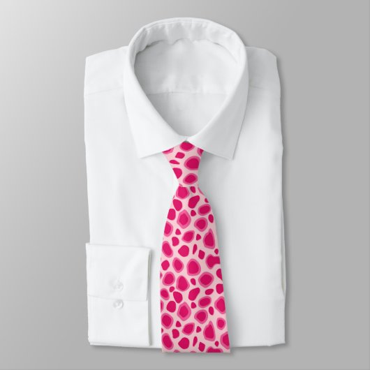 Leopard Print - Fuchsia and light roze Stropdas (Gebonden)
