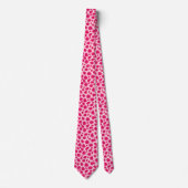 Leopard Print - Fuchsia and light roze Stropdas (Voorkant)