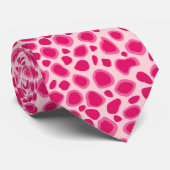 Leopard Print - Fuchsia and light roze Stropdas (Opgerold)