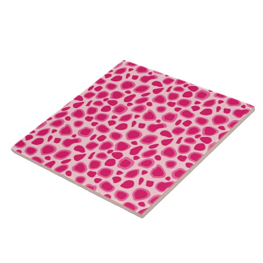 Leopard Print - Fuchsia and light roze Tegeltje (Zijkant)