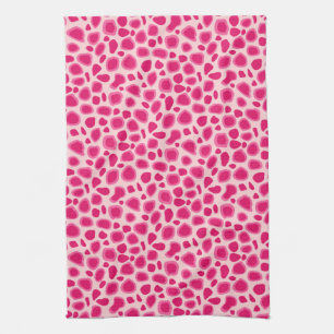Leopard Print - Fuchsia and light roze Theedoek