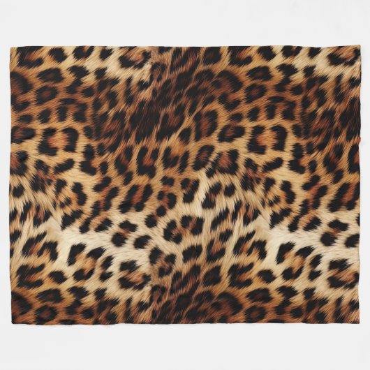 Leopard Print Fur Fleece Deken (Voorkant (Horizontaal))