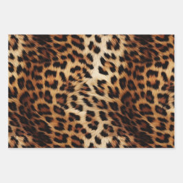 Leopard Print Fur Inpakpapier Vel