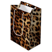 Leopard Print Fur Medium Cadeauzakje (Voorkant Gekanteld)