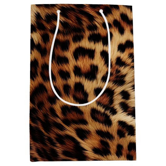 Leopard Print Fur Medium Cadeauzakje (Voorkant)