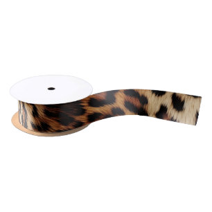 Leopard Print Fur Satijnen Lint
