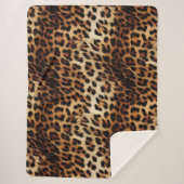 Leopard Print Fur Sherpa Deken (Voorkant)