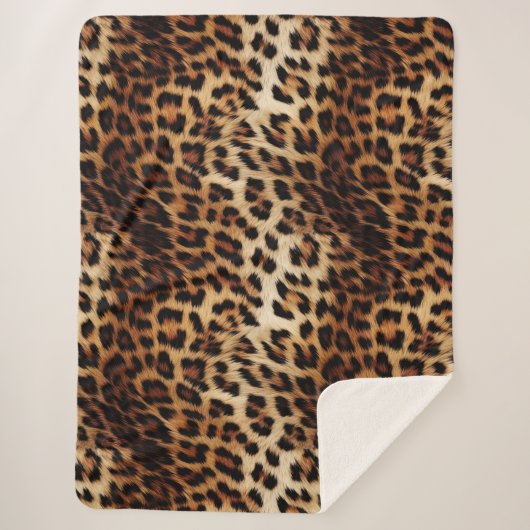 Leopard Print Fur Sherpa Deken (Voorkant)
