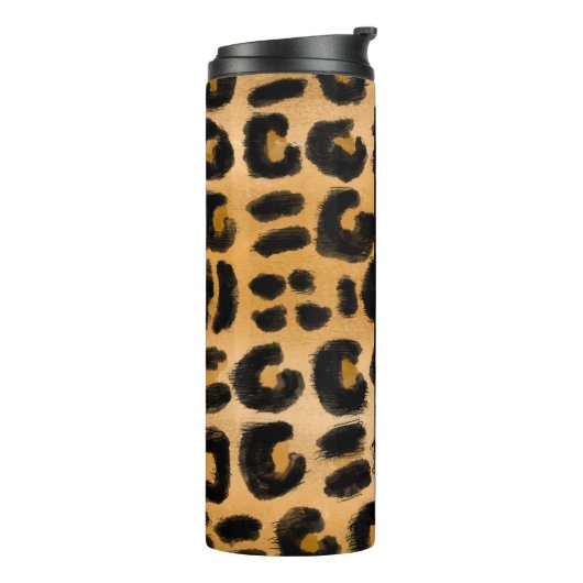 Leopard Print gepersonaliseerd Thermosbeker (Gedraaid links)