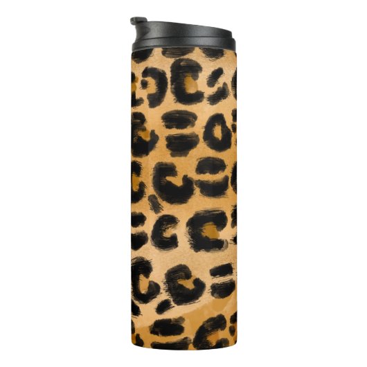 Leopard Print gepersonaliseerd Thermosbeker (Geroteerd rechts)
