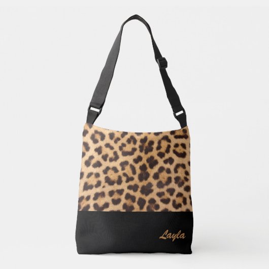 Leopard Print Gepersonaliseerde crossbody tas (Voorkant)