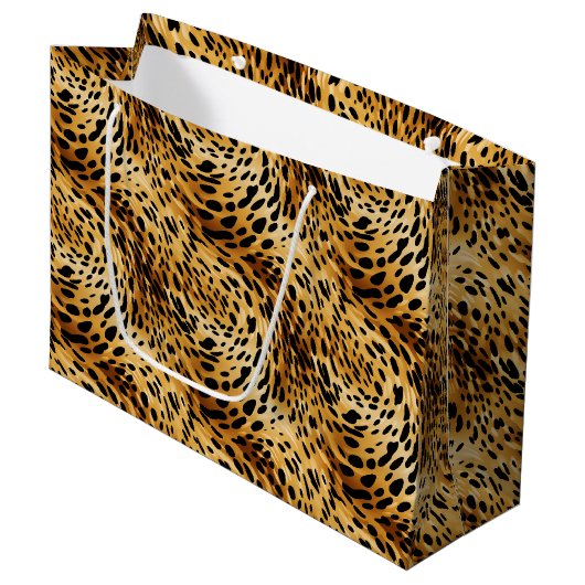 Leopard Print Gift Bag Groot Cadeauzakje (Voorkant Gekanteld)