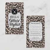 Leopard Print Glam Hair Stylist Afspraakkaarten Afsprakenkaartje (Voorkant / Achterkant)