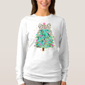 Leopard Print + Glitter Christmas LS Shirt (Voorkant)