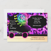 Leopard Print Glow Schaats Rolschaatsuitnodiging Kaart (Voorkant)