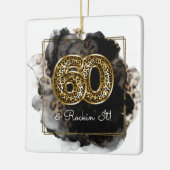 Leopard Print Gold 60 & Rockin' IT Verjaardagsfoto Keramisch Ornament (Links)