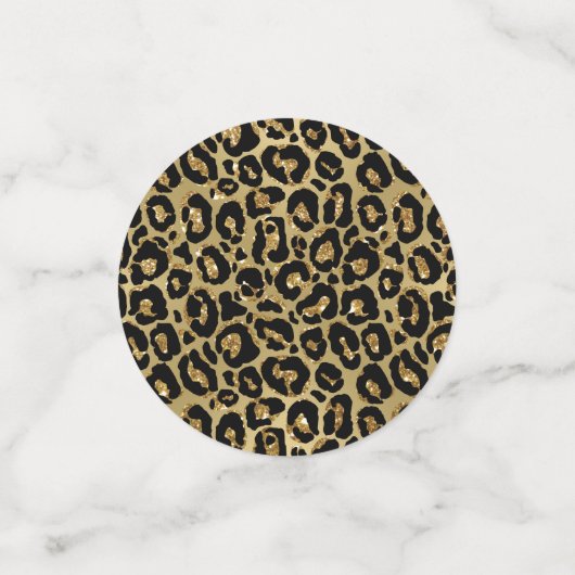 Leopard Print Gold Black Animal Print Confetti (Kleine voorkant)