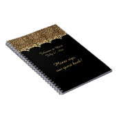 Leopard Print Gold Diamonds Guest Book Notitieboek (Rechterzijde)