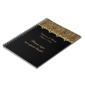 Leopard Print Gold Diamonds Guest Book Notitieboek (Linkerzijde)