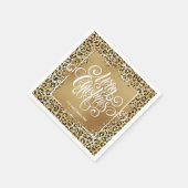 Leopard Print Gold Faux Folie Vrolijk kerstfeest Servet (Hoek)
