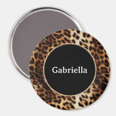 Leopard Print Gold Glitter Sparkle Lijst Magneet (Voorkant / Achterkant)