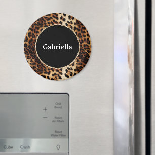 Leopard Print Gold Glitter Sparkle Lijst Magneet