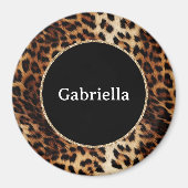 Leopard Print Gold Glitter Sparkle Lijst Magneet (Voorkant)